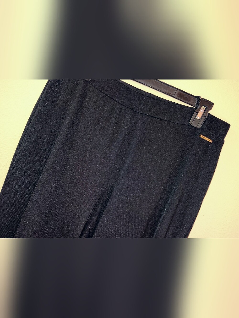 Anne Klein Stretch Black Wide-leg Pants Size Large - Picture 4 of 9